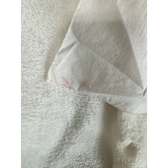 VTG Christmas Table Cloth White Trees Wreaths Presents 50x50” Holiday - Picture 8 of 8